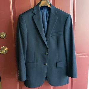 Hart Schaffner Marx Blazer Navy Birdseye Wool Metal Button Sportcoat Mens 38S